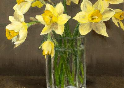 The depth of daffodils, oil on paper, 24 x 30 cm