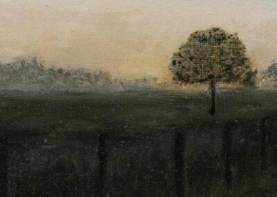 Early morning in Normandy, oil on board, 20 x 10 cm