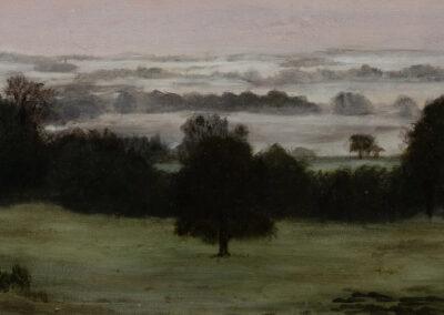 Fog over Bois Joli, oil on panel, 30 x 20 cm