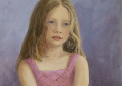 Romi age 6, oil and tempera on panel, 30x30 cm
